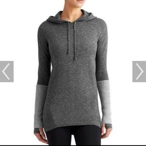 Athleta Merino Nopa Sweater Lg Charcoal/light gray